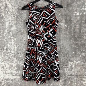 Derek Heart Size S Abstract Fit Flared Mini Dress Sleeveless Pullover Stretch‎